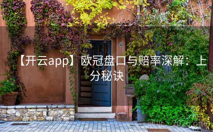 【开云app】欧冠盘口与赔率深解：上分秘诀