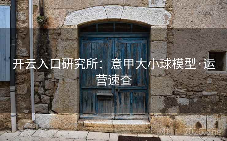 开云入口研究所：意甲大小球模型·运营速查  第1张